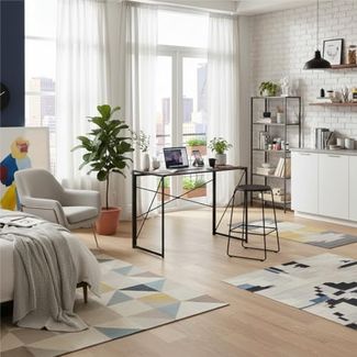 FurnitureR Klapptisch für das Wohnzimmer, vielseitiger Aufbewahrungstisch für das Wohnzimmer, effizient, Klapptisch auf kleinem Raum, Rahmen aus MDF und Metall, Keine Montage erforderlich, L 100 cm