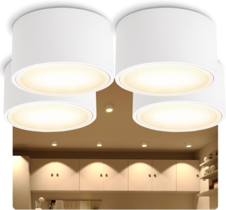 SSC-LUXon LED Aufbaustrahler Flacher LED Aufbaustrahler CELI-X in rund & matt weiss mit 5W, Warmweiß