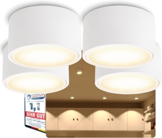 SSC-LUXon LED Aufbaustrahler Flacher LED Aufbaustrahler CELI-X in rund & matt weiss mit 5W, Warmweiß