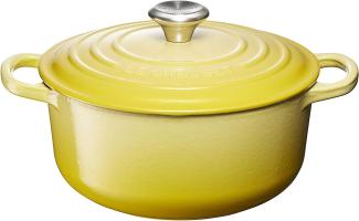 Le Creuset Signature Gusseisen-Bräter mit Deckel, Für alle Herdarten und Induktion geeignet, Rund, Citrus, 20,0 cm, 2.4