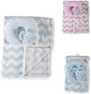 Cangaroo Babydecke Sammy Größe 90 x 75 cm kuschelige Babydecke Nackenkissen blau