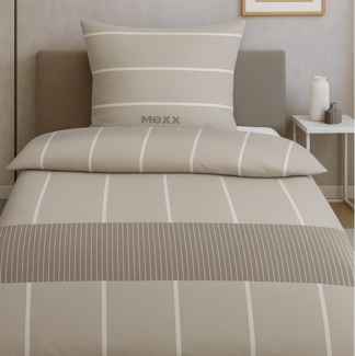 Mexx Bettwäsche Set 2-teilig 135x200 80x80 cm aus 100% Baumwolle im zeitlosen Design, Renforcé, 2 teilig, mit YKK-Reißverschluss