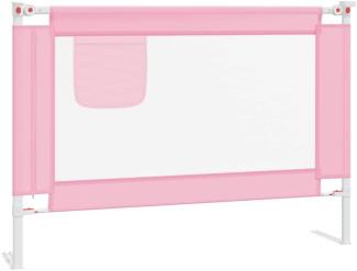 vidaXL Kleinkind Bettschutzgitter Bettgitter Kinderbettgitter Babybettgitter Gitter Kinderbett Babybett Rausfallschutz Rosa 90x25cm Stoff