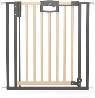 Geuther Türschutzgitter 'Easylock Plus' zum Klemmen für Öffnungen, Holz/ Metall, Natur/ Schwarz, 96,5 cm - 104,5 cm