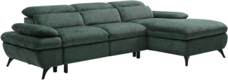 Vente-unique - Ecksofa mit Schlaffunktion - Ecke rechts - Strukturstoff - Grün - SURDELI