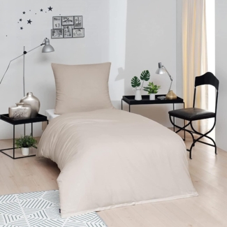 Brielle Bettwäsche Renforcé Set aus 100% Baumwolle - 155x220 cm - Gelb/Blau/Schwarz/Grau, 2 teilig, Mit Reißverschluss, 100% Baumwolle