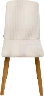 Kare Design Stuhl Lara Cord, Beige, Esszimmerstuhl, mit Cordbezug, mit Beinen aus massivem Eichenholz, 92x44x45cm (H/B/T)