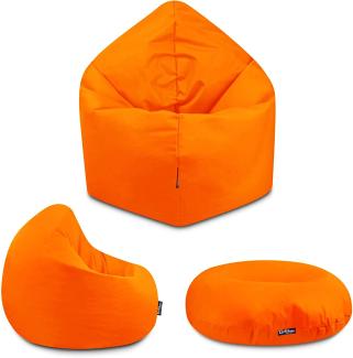 BuBiBag - 2in1 Sitzsack Bodenkissen - Outdoor Sitzsäcke Indoor Beanbag, Orange, Ø 125,0 cm