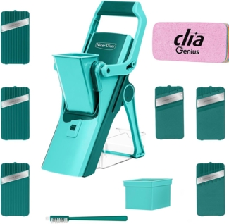 Genius Gemüseschneider Nicer Dicer Mando 13tlg. Gemüsehobel + Rainbow Schwamm L