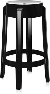 Kartell Charles Ghost, Hocker Medium, H. 65 cm, Schwarz, 2er-Satz