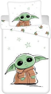 Star Wars Bettwäsche Set Star Wars Baby Yoda 140 x 200 cm + 70 x 90 cm, 100% Baumwolle, Baumwolle, 2 teilig