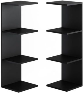 Vicco Bücherregal Paolo, Schwarz, 30x95 cm 2er Set