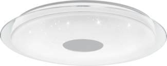 Eglo 900006 LED Deckenleuchte LANCIANO-Z weiss, chrom, transparent H:9. 5 Ø:77cm dimmbar 2700-6500K mit Connect-Z Funktion