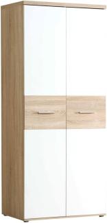 Kleiderschrank Wisal 3 Sonoma Eiche weiß 80 x 189 x 53 cm