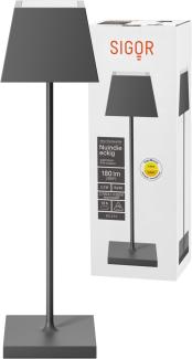 LED Tischleuchte, anthrazit, Touchdimmer, Akku, H 37 cm