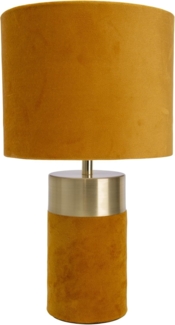 näve Tischleuchte Bordo, ohne Leuchtmittel, 1xE14, Textilschirm braun, Fuß braun golden, H: 32cm, Zuleitung 150cm