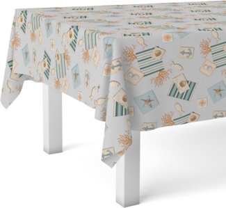 Martina Home Tischdecke, Wachstuch, Recife, Blau, rund