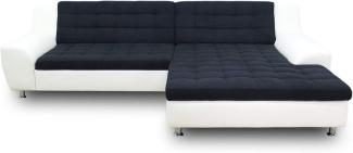 DOMO. collection Morton Ecksofa, Sofa in L-Form, Eckcouch, Polstergarnitur mit Schlaffunktion, 304 x 200 x 84 cm in schwarz/weiß