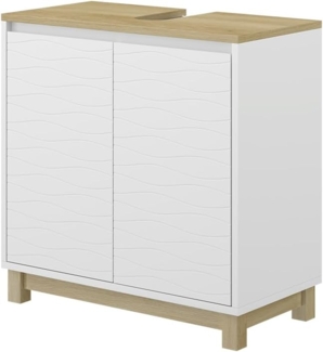 Waschbeckenunterschrank Livia Weiß 60 x 60 cm mit 2 Türen Vicco