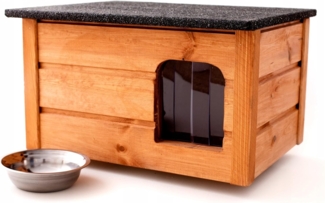 QLS Tierhaus Outdoor, Katzenhaus Katzenhütte Katzenhöhle für draußen winterfest isoliert