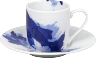 Könitz Seeing Blue Espresso Set, 2-tlg, Espresso Tasse, Becher, Untertasse, Porzellan, Blau, 85 ml, 11 5 053 2252