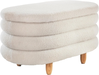 Kobolo Sitzbank Bank mit Aufbewahrung THEMBA – Bouclestoff (1 Stück, mit Aufbewahrungsfach)