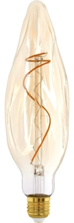 EGLO XXL E27 Lampe dimmbar, Spiral LED Retro Glühbirne Big Size, extra-großes Vintage Deko Leuchtmittel in Amber, 4 Watt, 270 Lumen, warmweiß, 2100 K, L 25,5 cm