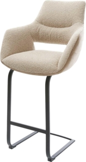 Barstuhl Yago-Flex Materialmix Mikrofaser Schlamm / Bouclé Schlamm Freischwinger flach Metall Schwarz Taschenfederkern