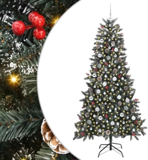 vidaXL Künstlicher Weihnachtsbaum mit 300 LEDs Grün 114 x 114 x 210 cm 3395897