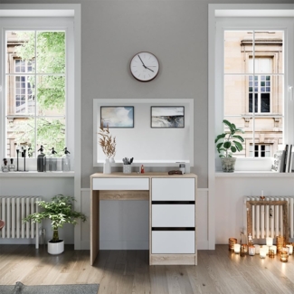 Schminktisch Sherry Sonoma 90 cm mit 4 Schubladen Vicco