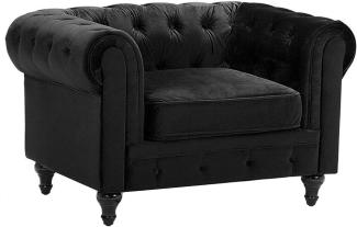 Sessel Samtstoff schwarz CHESTERFIELD