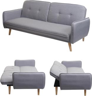 Schlafsofa HWC-J18, Couch Klappsofa Gästebett Bettsofa, Schlaffunktion Stoff/Textil 185cm ~ grau