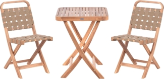 Bistro Set klappbar CALCIANO zertifiziertes Akazienholz Braun