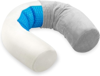 Vitabo Nackenkissen Reisekissen mit Gelpad, Ergonomisches Nackenhörnchen biegsam, 1-tlg.