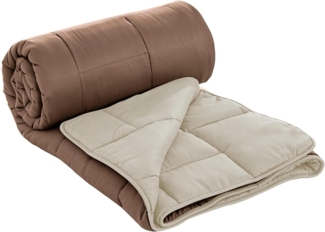 Herzberg HG-2420BCO: Zweifarbige Mikrofaser-Bettdecke - 240x200 cm Braun