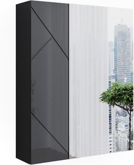 Badspiegelschrank Irma Anthrazit Hochglanz/Anthrazit 60 x 75 cm Vicco