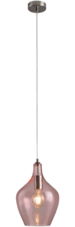 Pendelleuchte LA BURBUJA 20183 Ø22CM 1 flammig, E27 Mattes Nickel, Glasrose