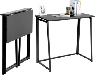 MEUBLE COSY Computertische Faltbar Schreibtisch Kleiner Klappbar Laptoptisch PC-Tisch fürs Büro, Wohnzimmer, Homeoffice, Einfacher Aufbau, Schwarz
