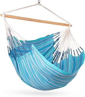 La Siesta Hängesessel Kingsize HABANA azure blau aus Bio-Baumwolle Hängestuhl Hängematte