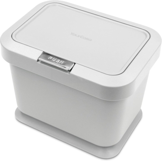 YourCasa Biomülleimer Küche 5L - Deckel mit Knopfdruck-Mechanismus- Komposteimer, Deckel mit Knopfdruck-Mechanismus, Antirutsch