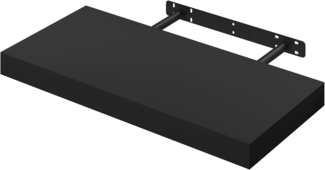 WOLTU Wandboard Wandregal CD DVD Regal Bücherregal Schweberegal Holz Board 50x22. 9x3. 8cm schwarz für Büro, Wohnzimmer, Schlafzimmer, Küche RG9368sz