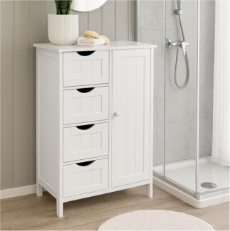 osoltus Badezimmerschrank Beistellschrank Hampton 55x30x82cm weiß