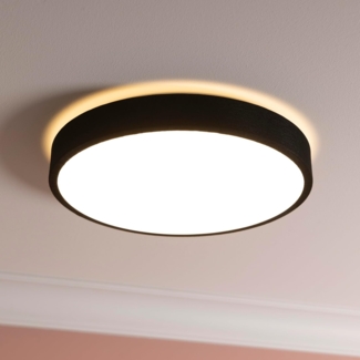 BRILLIANT Textil, schwarz, Ø 39 cm, 24 W, 2400 lm, 3000 K, 3-Stufen dimmbar Textil, schwarz, Ø 39 cm, 24 W, 2400 lm, 3000 K, 3-Stufen dimmbar