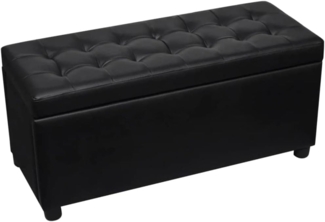 vidaXL Sitztruhe Gepolstert Kunstleder Schwarz 242407
