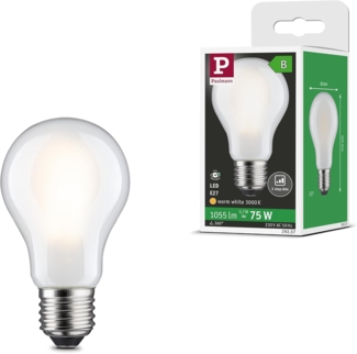 Paulmann LED-Leuchtmittel Eco-Line Filament 230V LED Birne E27 1055lm 5,7W 3000K dimmbar Matt, E27, 1 St, Warmweiß