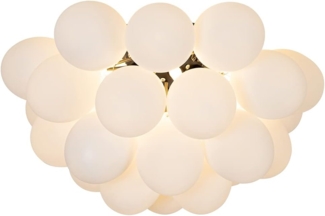 Qazqa Deckenleuchte Uvas, ohne Leuchtmittel, G9, Weiß, Design, Glas, 6-flammig
