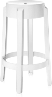 Kartell Charles Ghost, Hocker Medium, H. 65 cm, Weiß, 2er-Satz