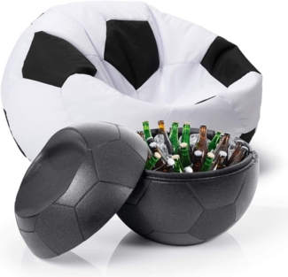 LUMALAND EM 2024 Fan-Lounge 1 + 1 - XXL-Fußball-Sitzsack + Fußball-Sitz-Kühlbox