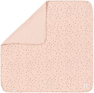 LÄSSIG Baby Schmusedecke Kuscheldecke GOTS zertifiziert weich/Interlock Baby Blanket 80x80 cm Dots powder pink