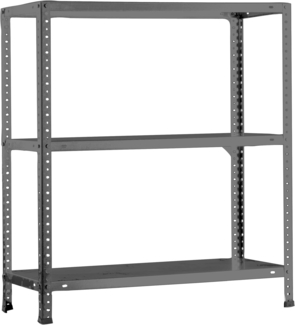 Simon Rack Metallregal, 3 verstellbare Regalböden, 75 kg Flexpunkt, 1000 x 900 x 300 mm, mit Schrauben, Lagerregal, Grau - Advantage